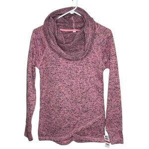 New Ideology Sweatshirt Womens XS Cowl Neck Crossover Hem Pullover Pink